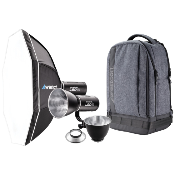 WESTCOTT L60-B Bi-Color COB LED Backpack Kit - 2 Lights