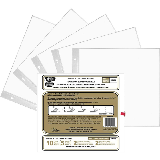 PIONEER RMB88 Black Refill 8"X8" for Memory Book