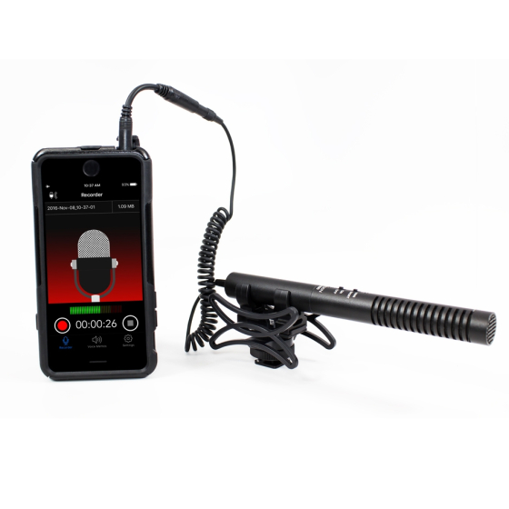 AZDEN Zoom Shotgun Mic w/ 2 Polar Patterns.