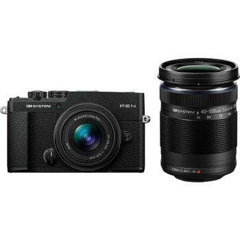 OM System PEN w/ 14-42mm & 40-150mm Lens Kit (Black)