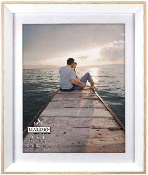 MALDEN Fashion Woods Beveled Edge White 8"x10" Frame