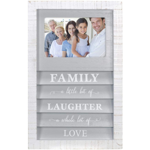MALDEN Family Shutter Rustic Wood Frame on Slats (Holds one 4"x6")