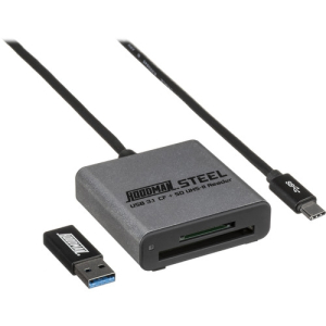 HOODMAN STEEL31 Dual Slot Reader SD + CF   USB-C w/ Adapter