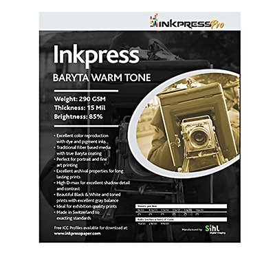 INKPRESS Baryta Warm Tone Papr 8.5"x11" 25 sheets 290gsm