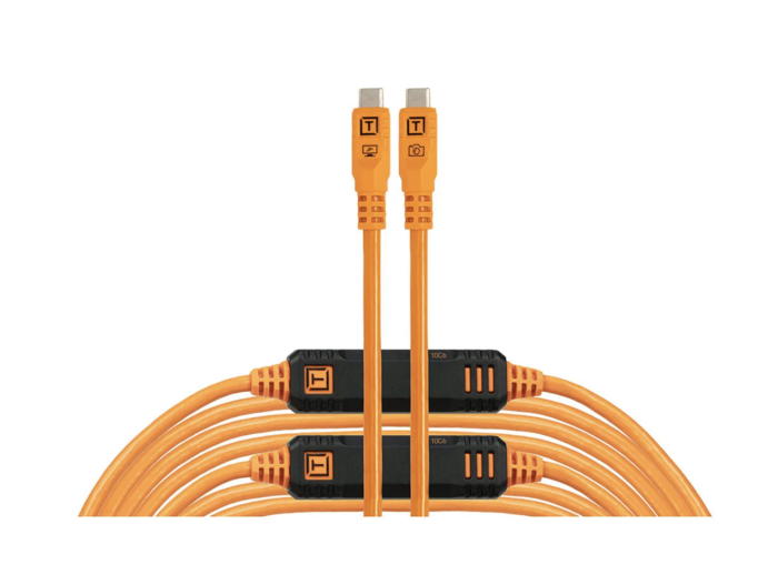 Tether Tools TetherPro Optima 10G USB-C Right Angle Cable 31' Orange