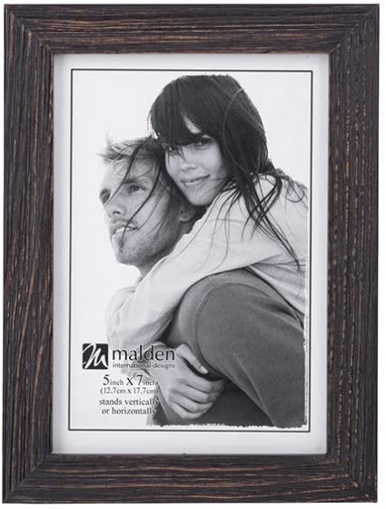MALDEN Linear Rough Black 5"X7" Frame