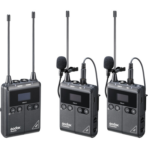 GODOX WMicS1 Kit #2 - Two Person Camera Mount Wireless Omni Lav Sys