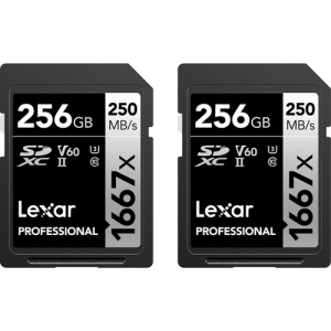 Lexar Pro SDXC 1667X UHS-II 256GB 2 Pack
