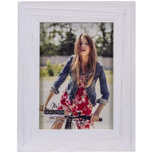 MALDEN Wide Linear White Wash 5"x7" Frame