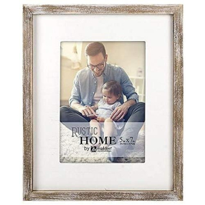 MALDEN Rustic Home with White Mat 5"x7" Frame