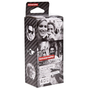 LOMOGRAPHY 35mm Lady Grey B&W Film 400 ASA   (3-pack)