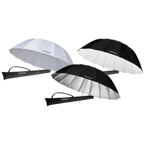 WESTCOTT 7' Umbrella Bundle White Diffusion, Silver, B/W