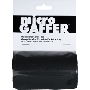 VISUAL DEPARTURES Micro Gaffer Tape 4 roll pack 1" x 8yds Black