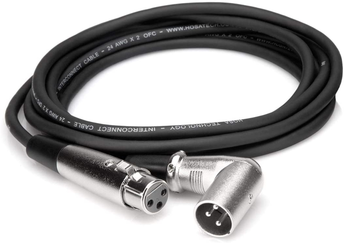 HOSA XRR103 XLR3F to Right Angle XLR3M Cable 3ft