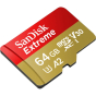 SANDISK Extreme 64gb micro SDXC UHS-I U3 (160 read, 60 write)