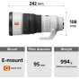 Sony FE 400mm f/4.5 GM OSS Telephoto G Master Lens