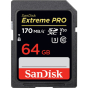 SANDISK 64gb Extreme Pro SDXC UHS1 170MB/s read; 90MB/s write Cl10 U3