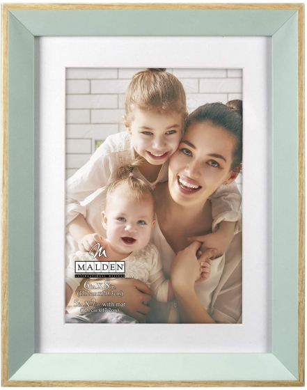 MALDEN Fashion Woods Beveled Edge Aqua 5"x7" Frame