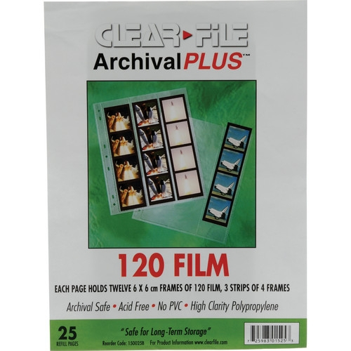 CLEARFILE Neg. Pages 25 pack 12 6x6 3 strips vertically