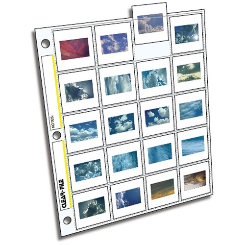 CLEARFILE Slide Pages 25 pack Holds 20 35mm slides top load