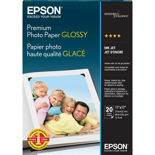 EPSON Premium Glossy Photo Paper 11"x17" 20 sheets 4*