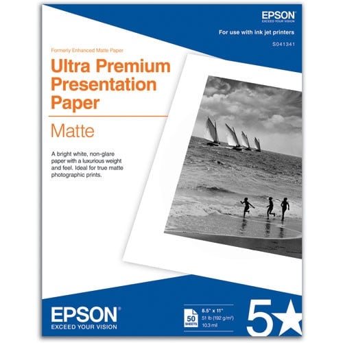 EPSON Matte Ultra Premium 5* Presentation 8.5"x11" 50 Shts