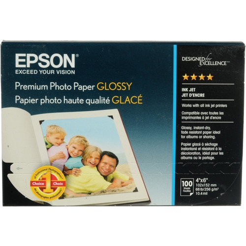 EPSON Premium Glossy Photo Paper 4"x6" 100 sheets 4*