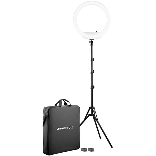 WESTCOTT Bi-Color LED Ring Light Kit w/ Batteries and Stand