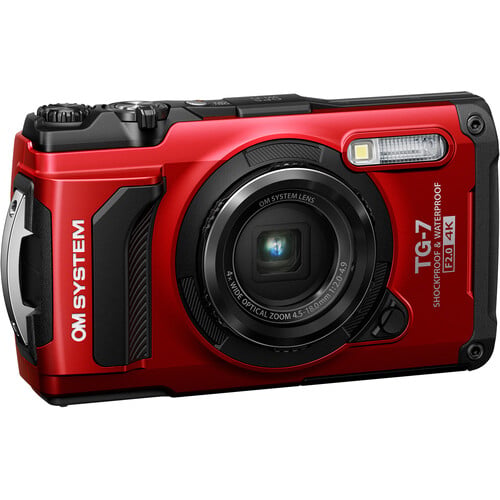 OM System TG-7 Digital Camera (Red) – Rugged & Compact Camera