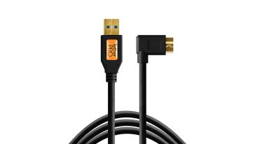 TETHERTOOLS TetherPro USB 3.0 male to Micro B 5 pin rt angle 15' blk