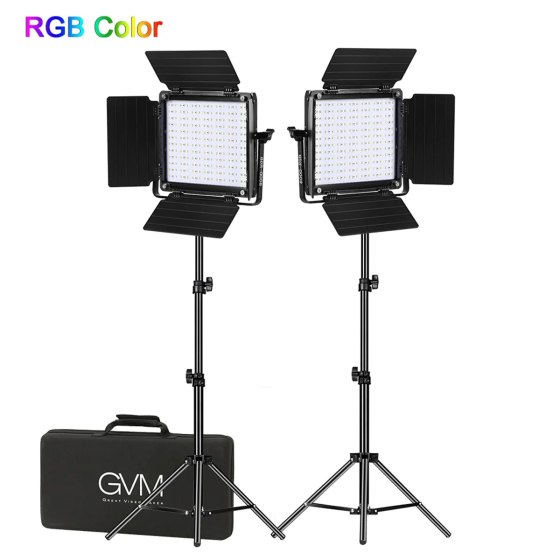 GREAT Video Maker 800D-RGB LED Studio 2-Video Light Kit