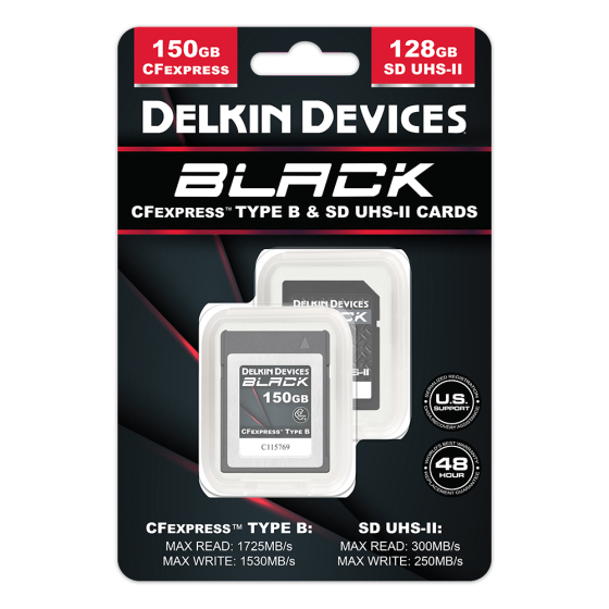 DELKIN BLACK CFExpress Type B 150GB and 128GB SD UHS-II Card Bundle