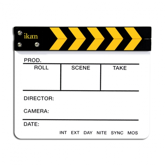 IKAN PS01 9 x 11 Inch White Acrylic Production Slate w/Black and Yellow
