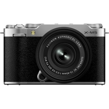 Fujifilm X-M5 Body, Silver w/ 15-45 f/3.5-5.6 OIS PZ Lens Kit (Japan)