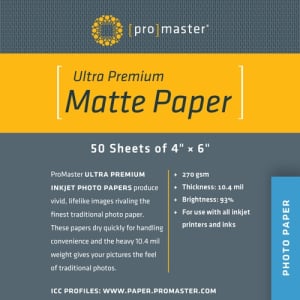 PhotoImage Matte Paper 4"x6" 50 Sheets