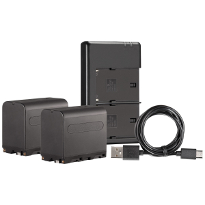 WESTCOTT NP-F970 Dual Battery Pack with Charger (2-pack L-Series)