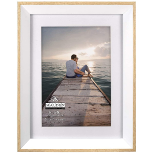 MALDEN Fashion Woods Beveled Edge White 5"x7" Frame
