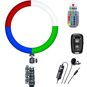 SUNPAK 12" Rainbow Ring Light Kit with BOYA Mic