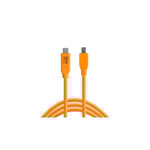 TETHERTOOLS TetherPro USB-C to 2.0 Mini-B 5 Pin 15' ORG