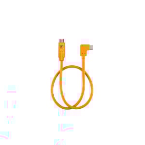 TETHERTOOLS TETHERPRO Right Angle USB-C to USB-C Pigtail, 20", Orange