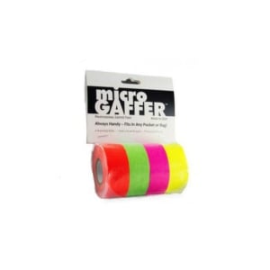 VISUAL DEPARTURES Micro Gaffer Tape 4 roll 1" x 8yds Fluorescent multi