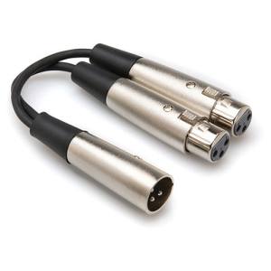 HOSA Dual XLR3F to XLR3M 6 in Y Cable