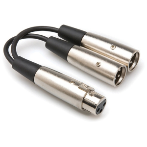 HOSA XLR3F to Dual XLR3M 6 in Y Cable