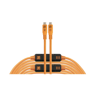 Tether Tools TetherPro Optima 10G USB-C Right Angle Cable 31' Orange