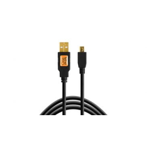 TETHERTOOLS TetherPro USB 2.0 male to Mini B 5 pin 15' black cbl