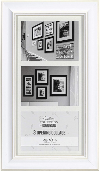 MALDEN Classic Barnside White Frame 3-Opening 5"x7"
