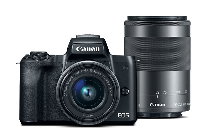 Leesbaarheid oriëntatie Zeep Dodd Camera - CANON EOS M50 w/ 15-45mm + 55-200mm IS STM Bundle -Black