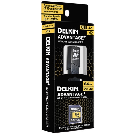 DELKIN Advantage+ UHS-I (A2) SD Card & Reader Bundle (64GB)