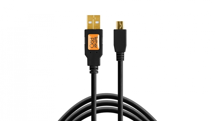 TETHERTOOLS TetherPro USB 2.0 male to Mini B 5 pin 3' black cable
