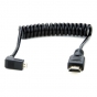 ATOMOS Right Angle Micro HDMI to Full HDMI 18" Coiled Cable